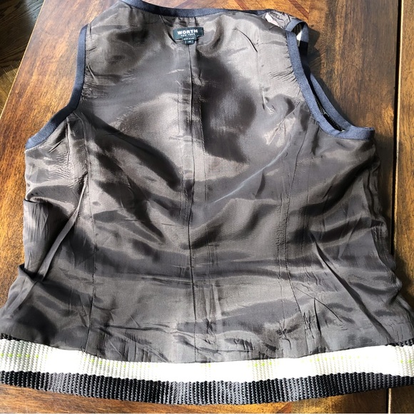 Worth Collection Zip Front Striped Top Size 10 - Picture 12 of 16